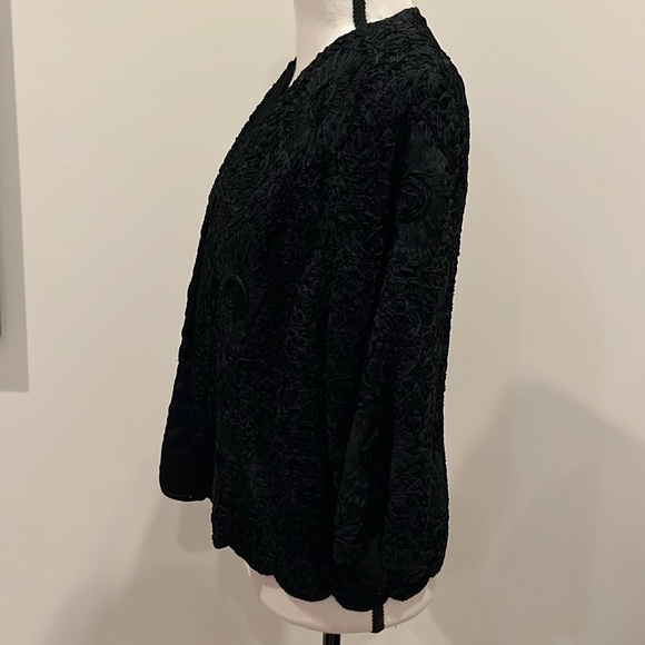Vintage Black Ribbon Jacket Large - Picture 4 of 14